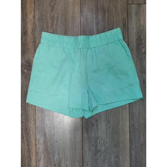 J. Crew Factory Mint Green Jacquard Pull-On Boardwalk Shorts 3" - Picture 1 of 4